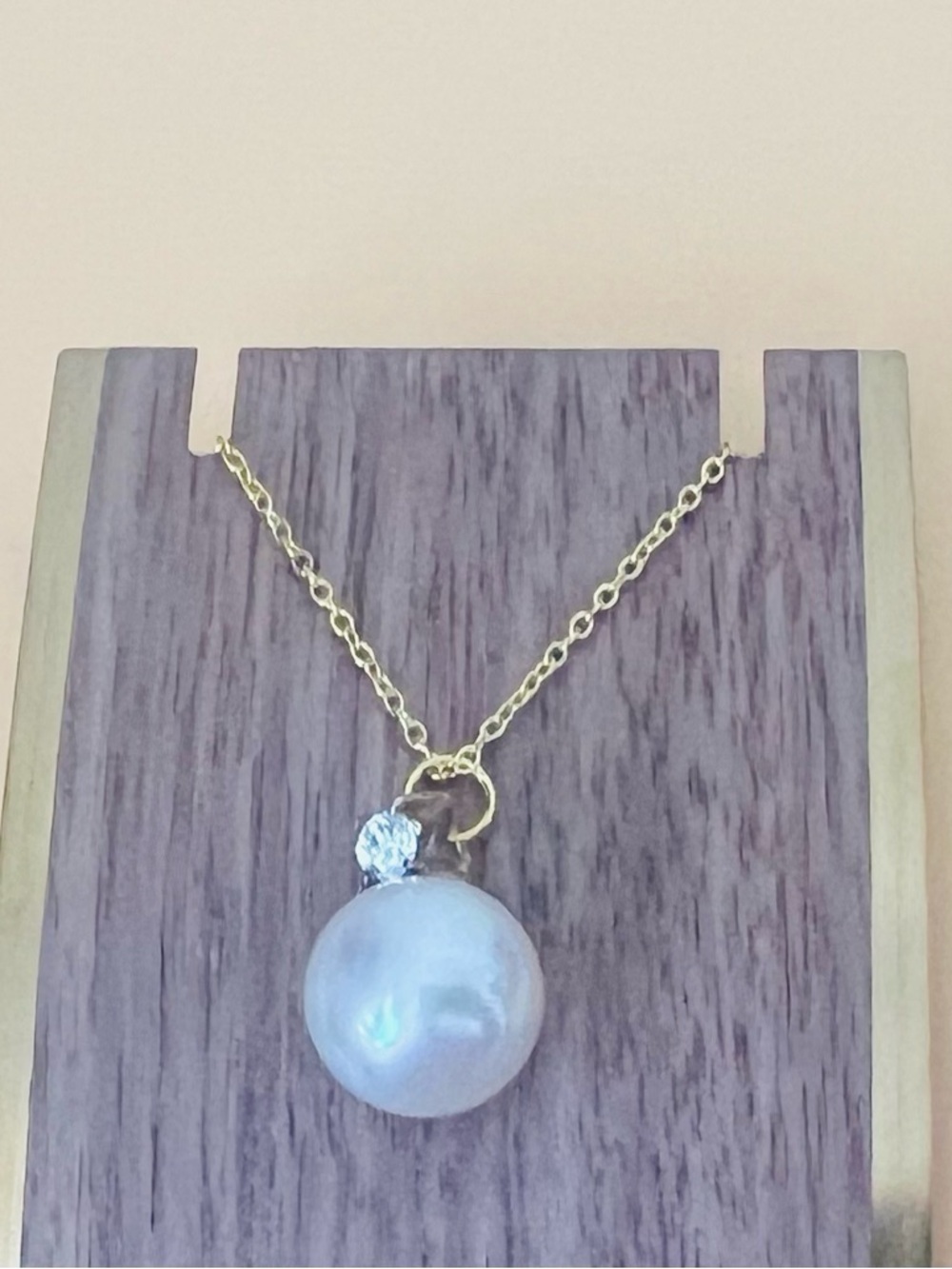 14KGP Gold and Cream Pearl Pendant Necklace